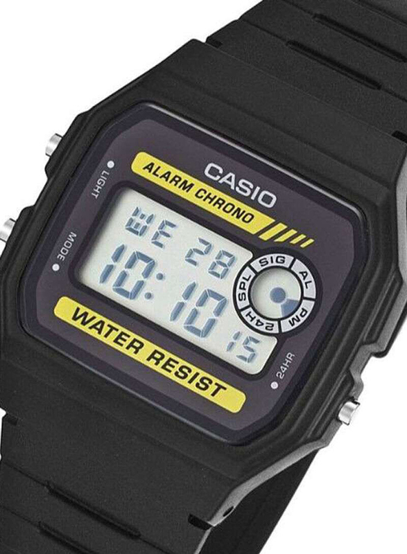 Casio Digital Watch for Men with Silicone Band, Water Resistant, F-94WA-9DG, Black-Grey