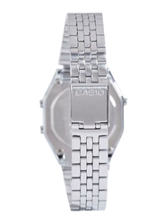 Casio Youth Series Digital Watch for Women with Stainless Steel Band, Water Resistant, LA680WA-2CDF, Silver/Grey