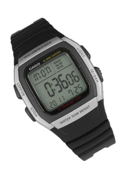 Casio Youth Digital Watch for Men with Resin Band, Water Resistant, W-96H-1BVDF, Black/Grey
