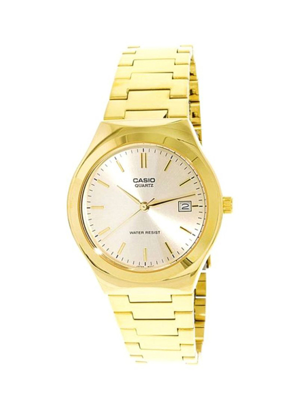 Casio Enticer Series Analog Watch for Men with Stainless Steel Band, Water Resistant, MTP-1170N-9ARDF, Gold/Silver