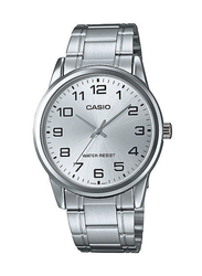 Casio Versus Fire Island Analog Watch for Men with Stainless Steel Band, Water Resistant, MTP/LTP-V001D-7BUDF, Silver