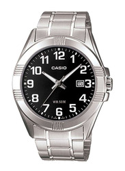 Casio Analog Watch for Women with Stainless Steel Band, Water Resistant, LTP-1308D-1AVDF, Silver-Black