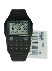 Casio Data Bank Digital Watch for Men with Resin Band, Water Resistant, DBC-32-1A, Black/Grey