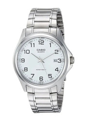 Casio Analog Watch for Men with Stainless Steel Band, Water Resistant, MTP-1183A-7BDF, Silver-White