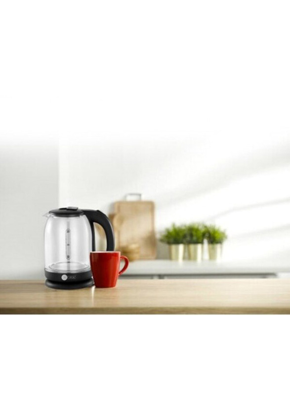 AFRA Japan 1.8L Glass Electric Kettle, 1500W, Clear/Black