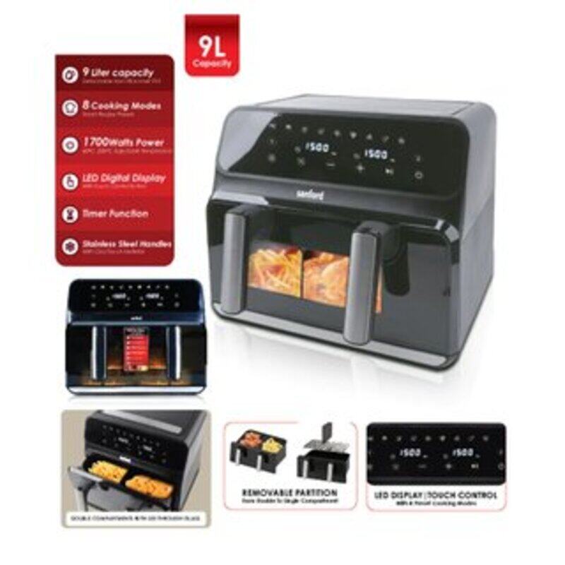 

Sanford SF2459AF BS, Air Fryer Double Pot 9 Ltr