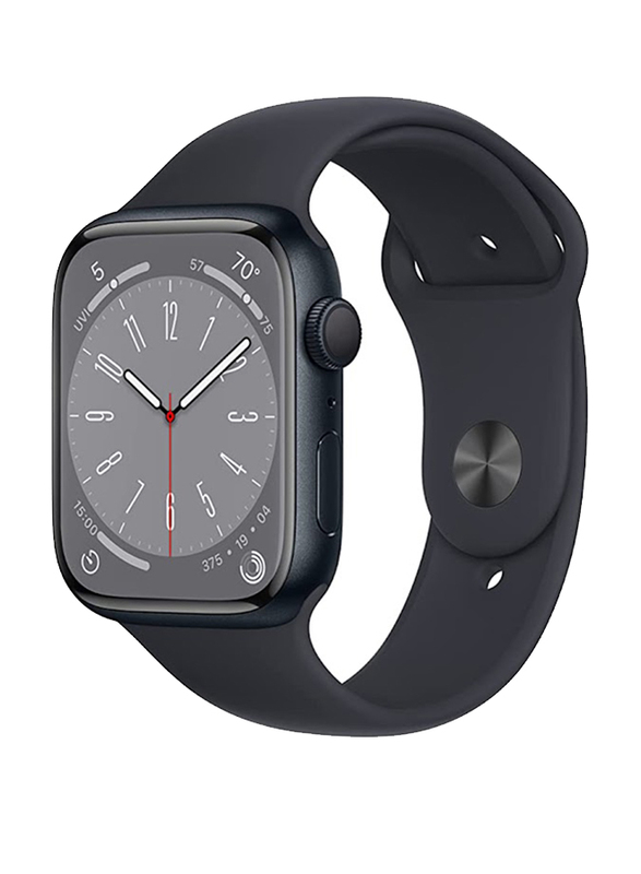 Apple Watch Series 8 - 45mm Smartwatch, GPS + Cellular, Midnight Aluminium Case With Black Sport Band