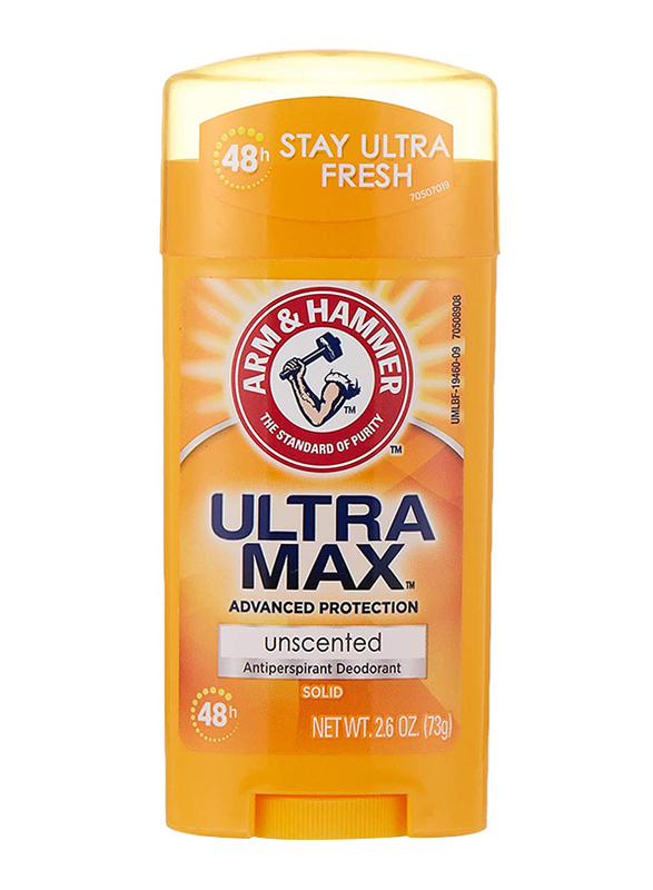 Arm & Hammer Ultra Max Solid Unscented Antiperspirant Deodorant, 73gm