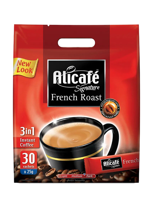 Alicafe 3 in 1 Signature French Roast Instant Coffee, 30 Sachets x 25g