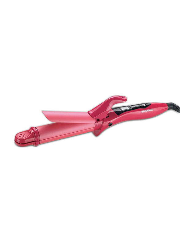 

Sonashi 2 In 1 Hair Curler & Straightener, SHC-3005, Pink