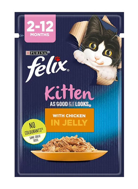 

Purina Felix As Good As It Looks Chicken In Jelly Kitten Wet Food, 85g