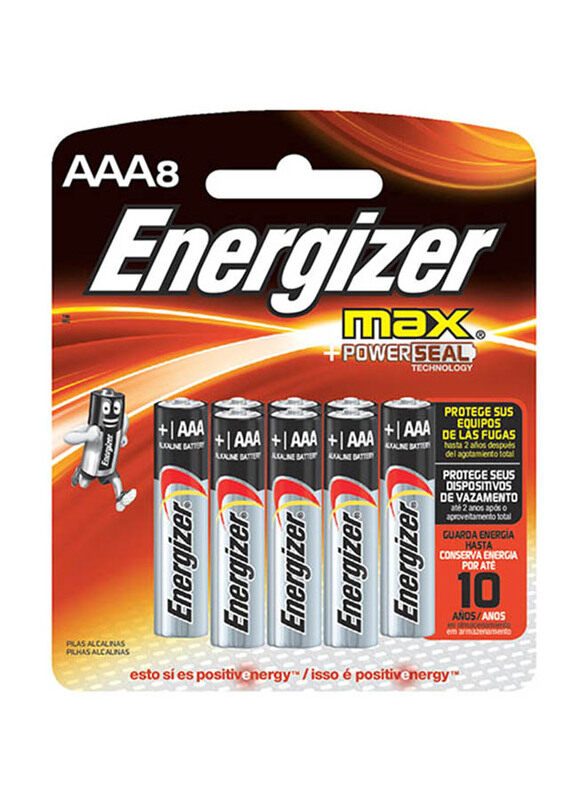 

Energizer 8-Piece MAX AAA8 Alkaline Battery, E92BP8, Silver