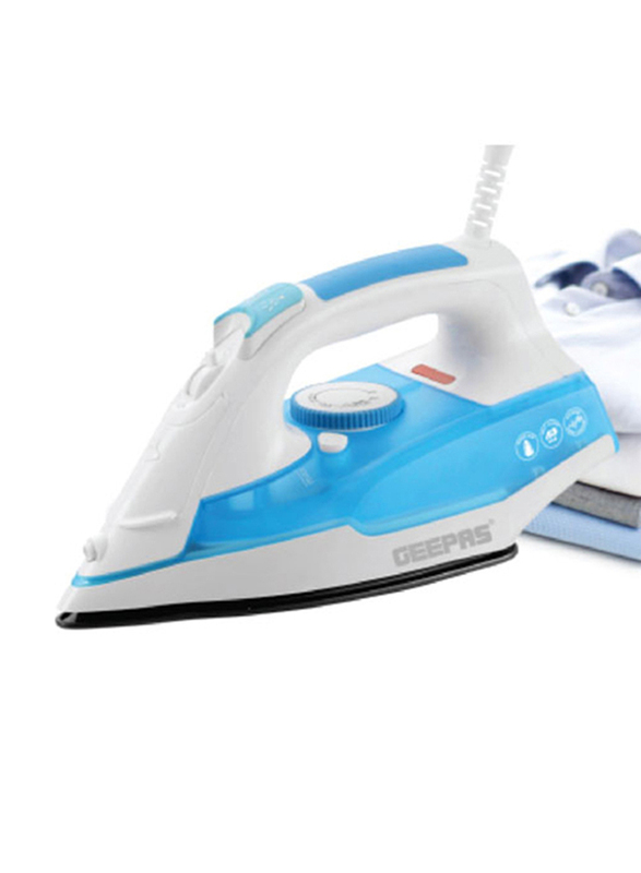 Geepas Steam Iron, 2400W, GSI7809, Blue/White