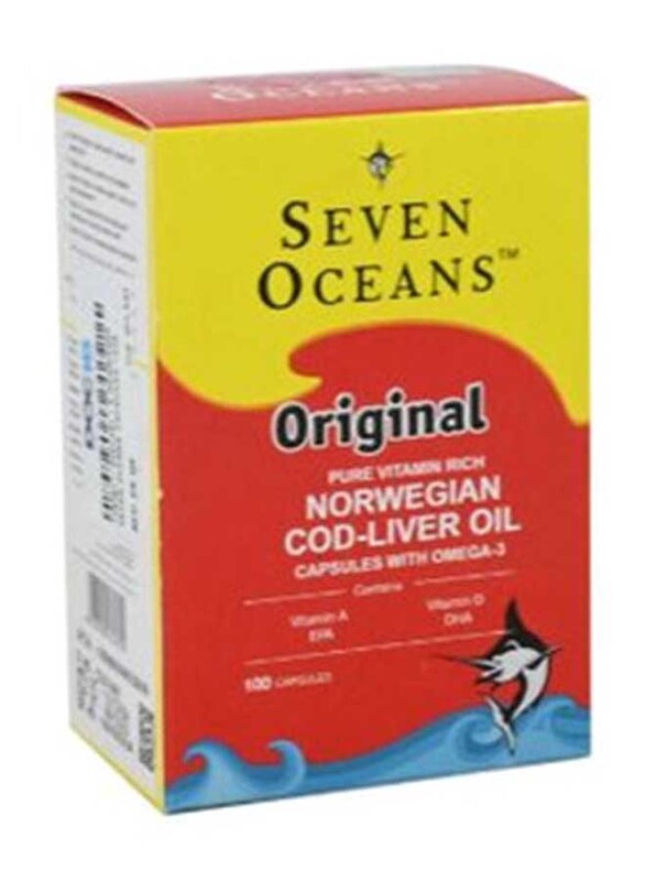 Seven Oceans Norwegian Cod-Liver Oil Capsules, 100 Capsules