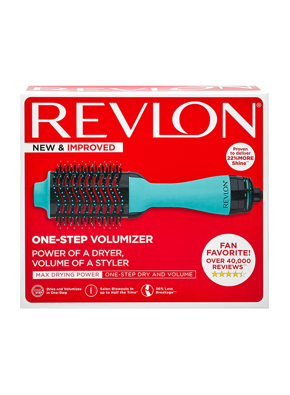 Revlon One Step Hair Dryer And Volumizer Hot Air Brush, RVDR5222TRB, Teal