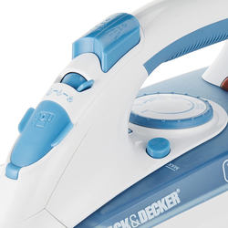 Black+Decker Steam Iron, 2200 Watts, X2000-B5, White/Blue