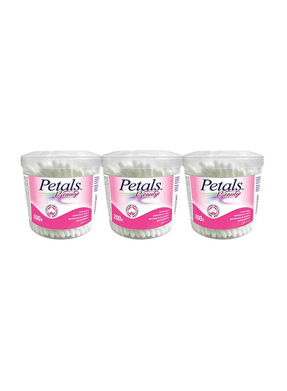 

Petals Cotton Buds, 3 Drums, 200 Pieces