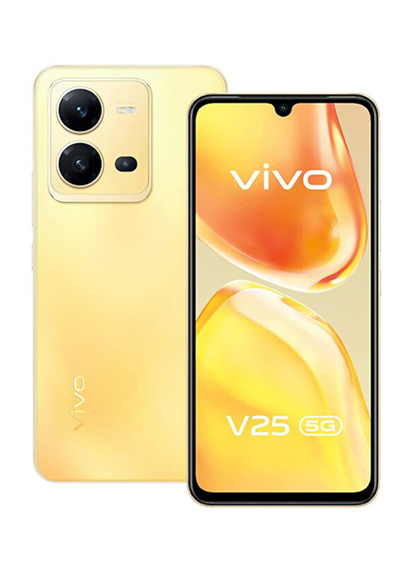 

Vivo V25 128GB Sunrise Gold, 8GB RAM, 5G, Dual Sim Smartphone