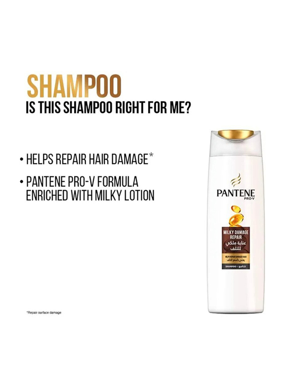 Pantene Milky Damage Repair Shampoo, 2 Pieces, 400ml