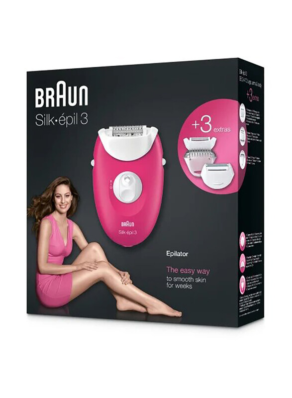 

Braun Silk-Epil 3 Epilator, SE3410, Pink/White