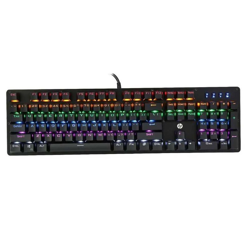 HP GK100 Wired Mechanical English Keyboard, Black