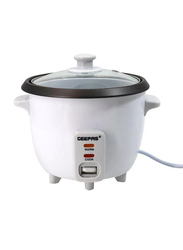 Geepas 0.6L Multi-Function Rice Cooker, 300W, GRC1828N, White