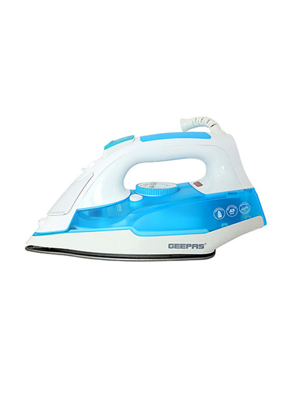 Geepas Steam Iron, 2400W, GSI7809, Blue/White