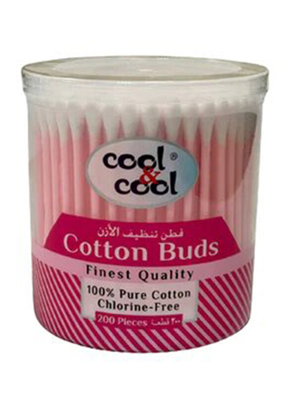 

Cool & Cool Finest Quality Cotton Paper Buds, 200 Pieces, Pink