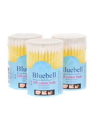 Bluebell High Quality Cotton Buds, 3 x 100 Pieces