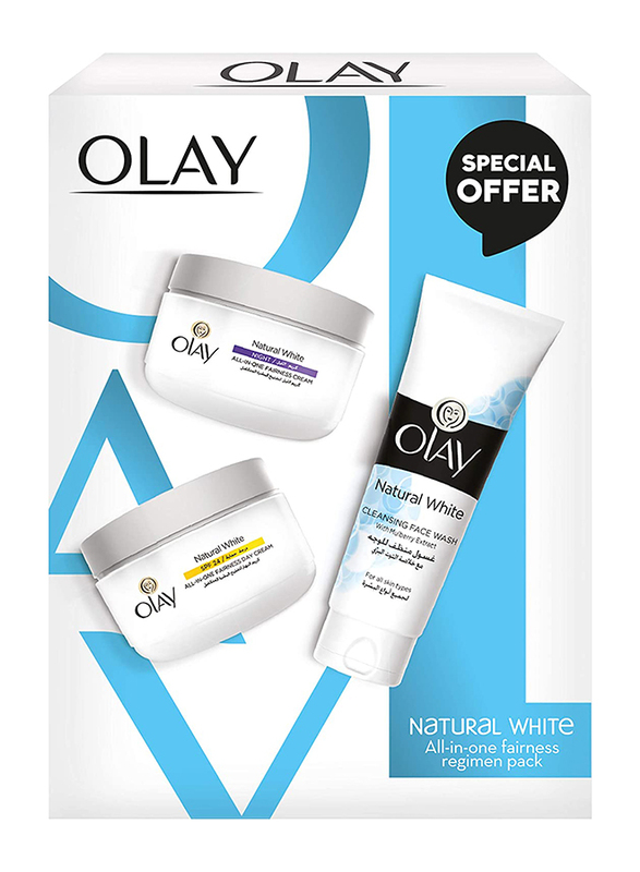 

Olay Natural White Beauty Box, Face Wash 100 gm + Day Cream SPF 24 50 gm + Night Cream 50 gm, 200 gm