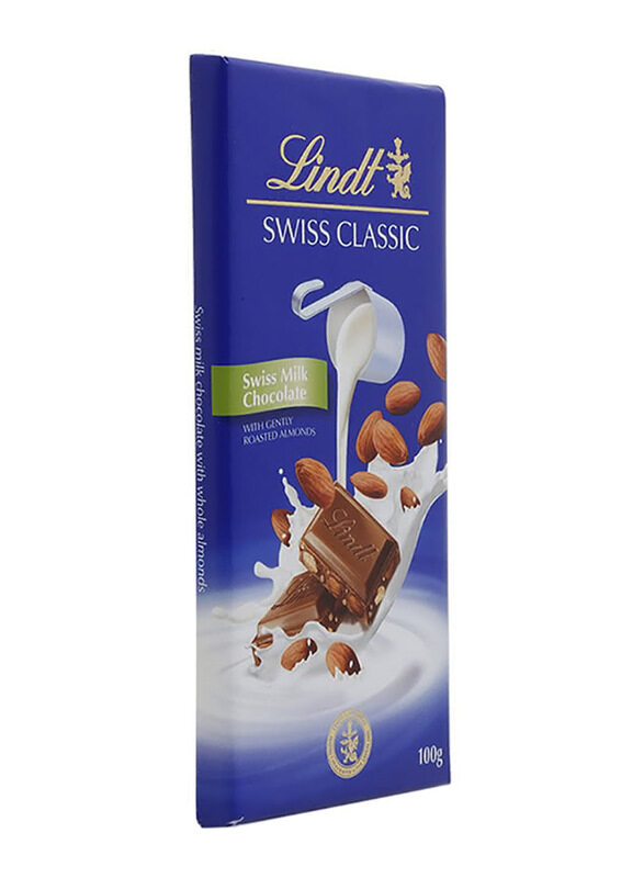 Lindt Swiss Classic Milk Chocolate with Almonds, 100g