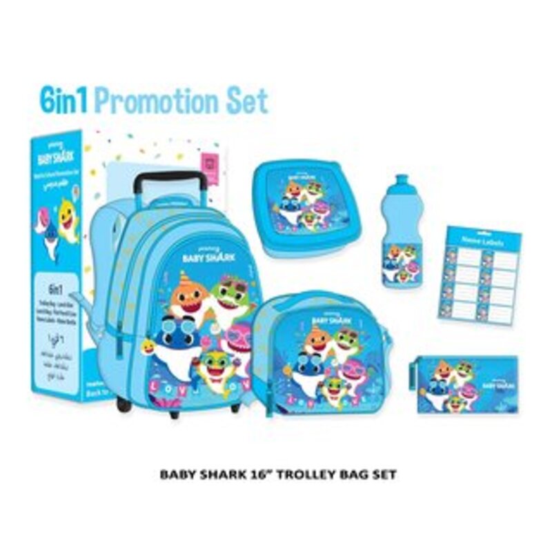 Baby Shark  BSPR22-1, Trolley Bag Set