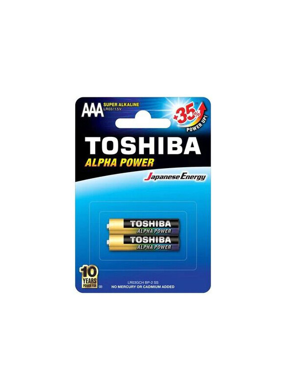 

Toshiba 1.5V AAA Alpha Power Alkaline Batteries, 2 Pieces, Black/Gold