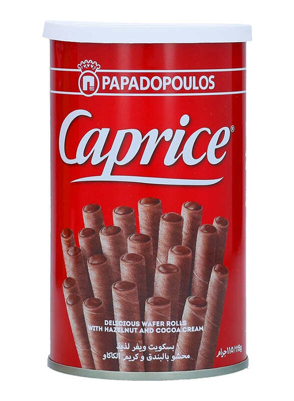 

Caprice Classic Hazelnut and Cocoa Cream Wafer Rolls, 115g