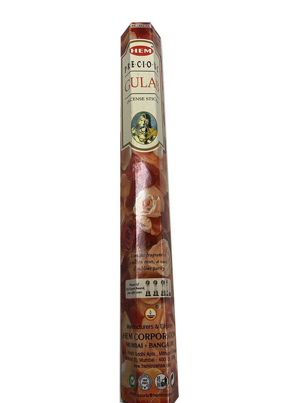 

Hem Hex Tubes Precious Rose Incense Sticks, 20 Sticks, Brown
