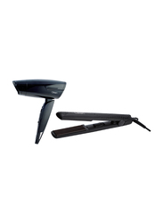 Clikon Hair Style Traveller Pack With Hair Dryer & Hair Straightener, 1200W, CK3319, Black