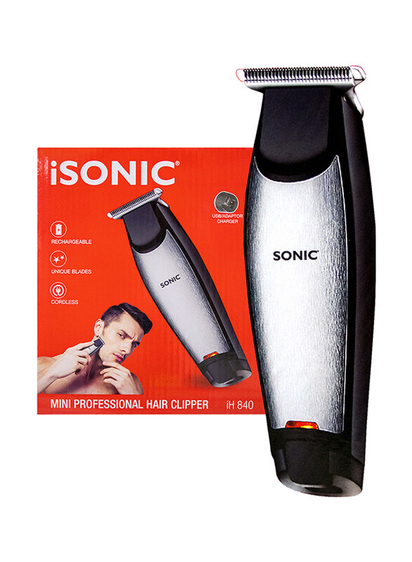 

Isonic Mini Professional Hair Clipper, IH840, Black/Silver
