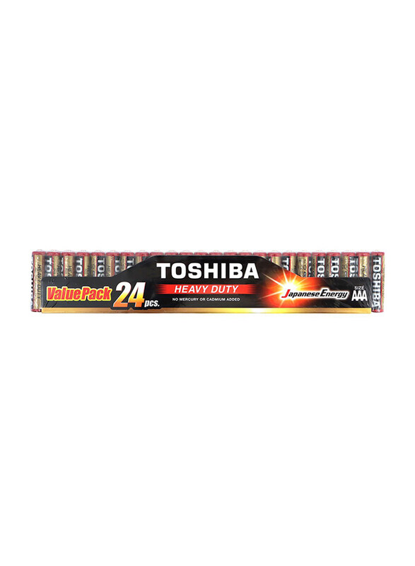 

Toshiba AAA Heavy Duty Batteries, R03JGMP, 24 Pieces, Multicolour