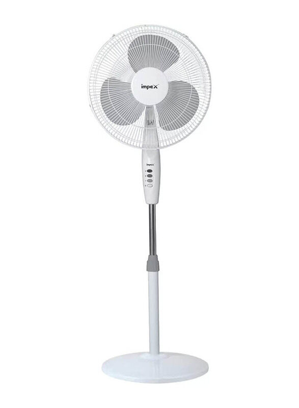 

Impex Pedestal Stand Fan with 3 Speed Control And Light, 55W, White