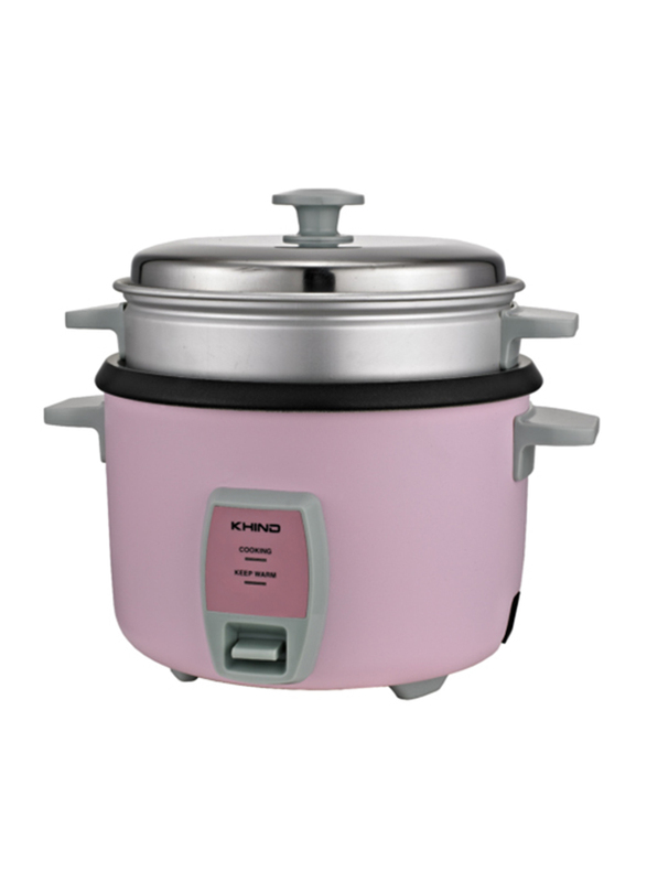 Khind 1L Rice Cooker with Teflon Coated Aluminium Pot, 365W, RC910T, Light Pink