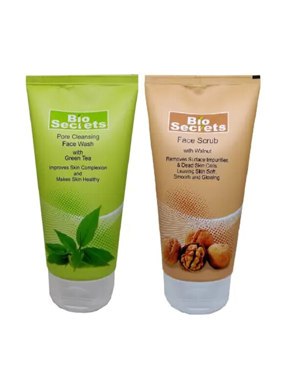 

Bio Secrets Walnut Face Scrub and Green Tea Face Wash, Set of 2, 150ml