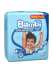 Sanita Bamabi Diapers, Size 5, Value Pack, X-Large 12-22 kg, 28 Count