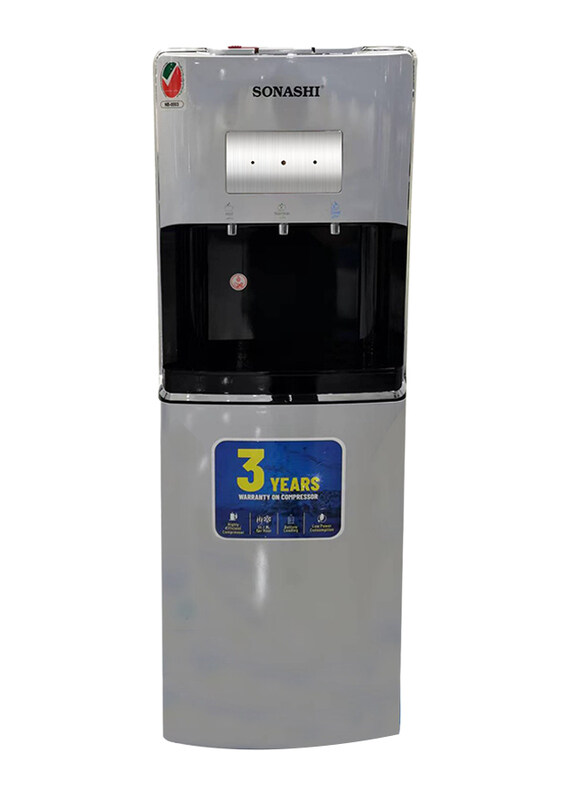 

Sonashi 3 Tap Hot & Cold Free Standing Water Dispenser with Refrigerator Cabinet, SWD-53, Black/White