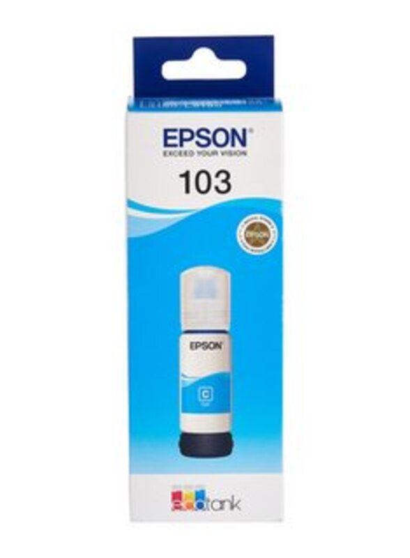 Epson 103, Ecotank Ink Bottle, Cyan Ink