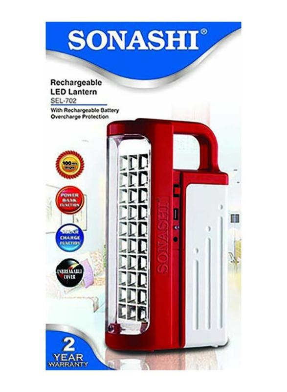 Sonashi Rechargeable LED Lantern, SEL702, Red