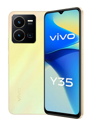 Vivo Y35 128GB Dawn Gold, 8GB RAM, 4G LTE, Dual Sim Smartphone