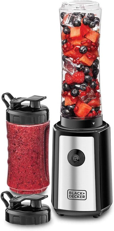 Black & Decker  SBX300-B5, Sports Blender,Smoothie Maker,  6 Piece with 500ml & 300ml Sports Bottle, Turbo Speed, SS Blades to Pulverize Ice & Frozen Fruits