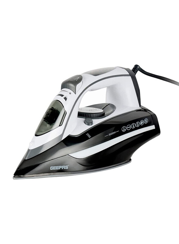 

Geepas Ceramic Steam Iron 3000W, GSI24025, White/Black