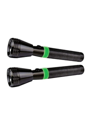 Sonashi 2 Piece Rechargeable LED Torch Combo Pack, Black