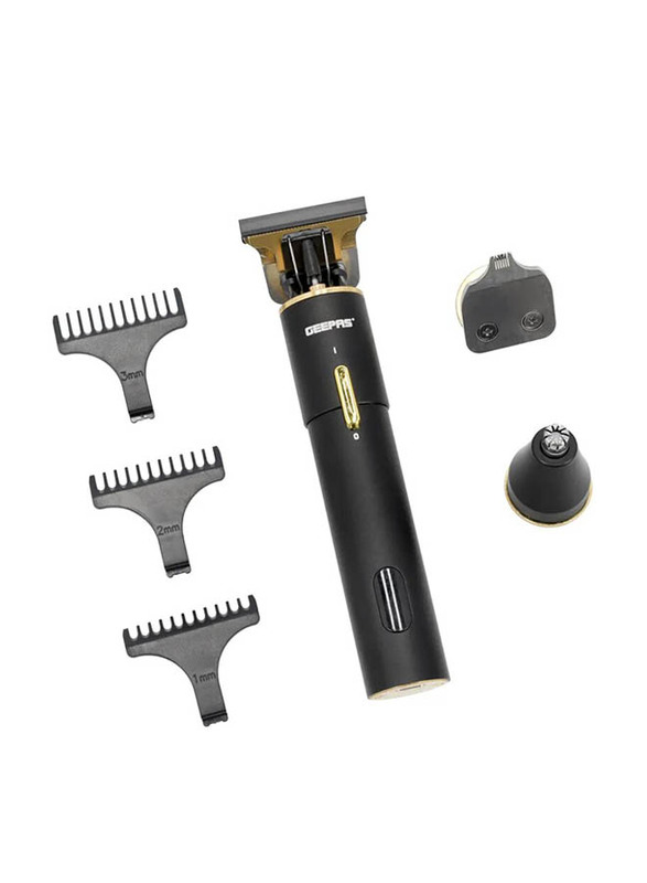 Geepas 3-in-1 Rechargeable Trimmer, GTR56045, Black/Gold